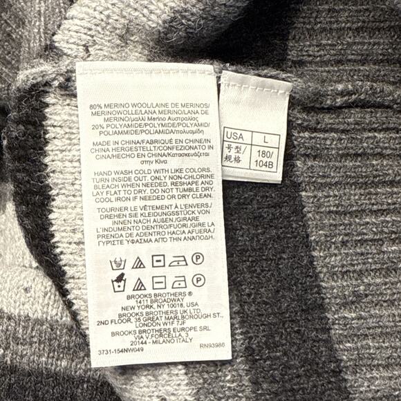 Brooks Brothers Sweater Italian‎ Yarn Fair Isle Sweater Grandpa Grey Men's Large - Picture 4 of 4